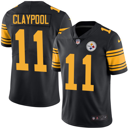 Pittsburgh Steelers #11 Chase Claypool Black Men Stitched NFL Limited Rush Jersey->women nfl jersey->Women Jersey